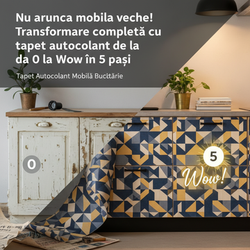 Nu arunca mobila veche! Transformare completă cu tapet autocolant de la 0 la Wow în 5 pași