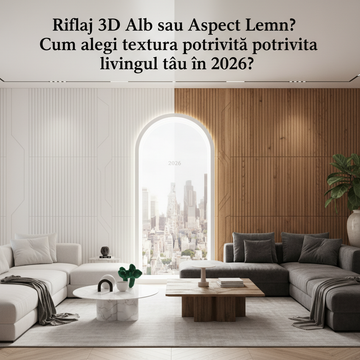 Riflaj 3D Alb sau Aspect Lemn? Cum alegi textura potrivită pentru livingul tău în 2026?