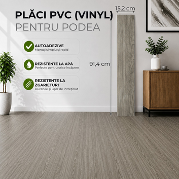 Set 36 x Placi PVC Podea Autoadezive - Cod: V0605-29 - 15x91 cm
