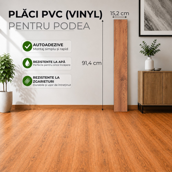 Set 36 x Placi PVC Podea Autoadezive - Cod: FS006-V1 - 15x91 cm