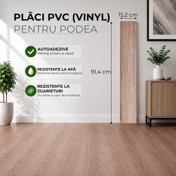 Set 36 x Placi PVC Podea Autoadezive - Cod: FS006-V2 - 15x91 cm