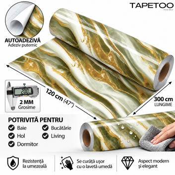Rola Autoadeziva Imitatie Marmura 2mm - COD: V0602-46 - 120x300cm(3.6mp)