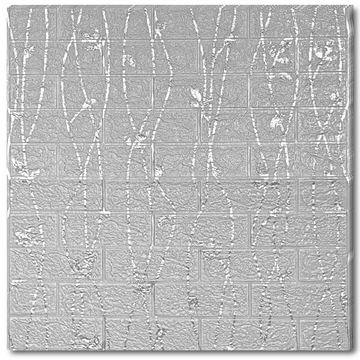 10 x Placi Tapet 3D - 70 X 77 Cm " Caramida gri petrol-ramura-frunze argintii " 3mm ( COD: 135735 )