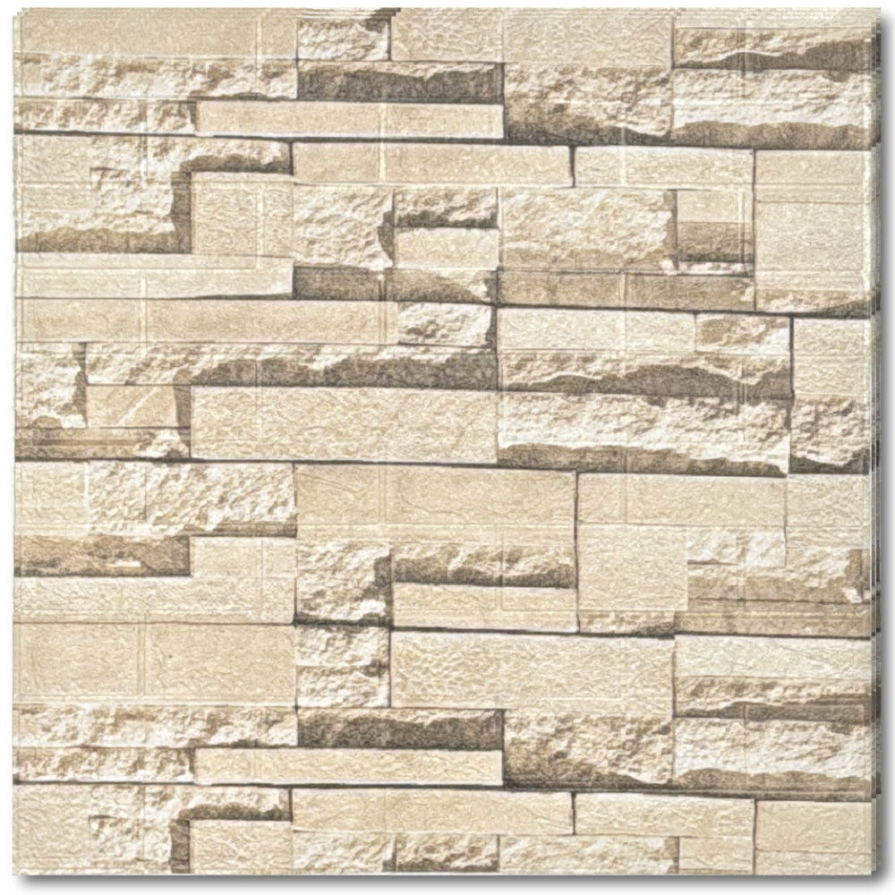 10 x Placi Tapet 3D - 70 X 77 Cm " Piatra toscana bej " 3mm ( COD: 135751 )