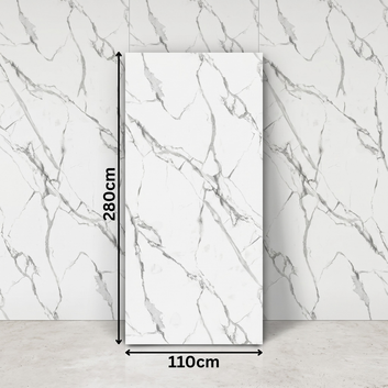 Plăci Decorative WPC Alb Marmorat, 280x110cm, Grosime 5mm, Rezistente la Umezeală