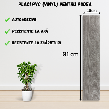 Set 36 x Placi PVC Podea Autoadezive - Cod: 162872 - 15x91 cm