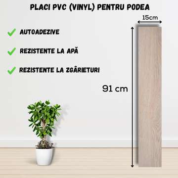 Set 36 x Placi PVC Podea Autoadezive - Cod: 162873 - 15x91 cm