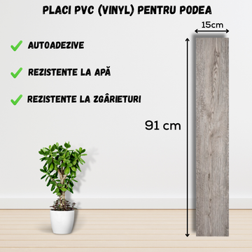 Set 36 x Placi PVC Podea Autoadezive - Cod: 162874 - 15x91 cm