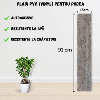 Set 36 x Placi PVC Podea Autoadezive - Cod: 162874 - 15x91 cm