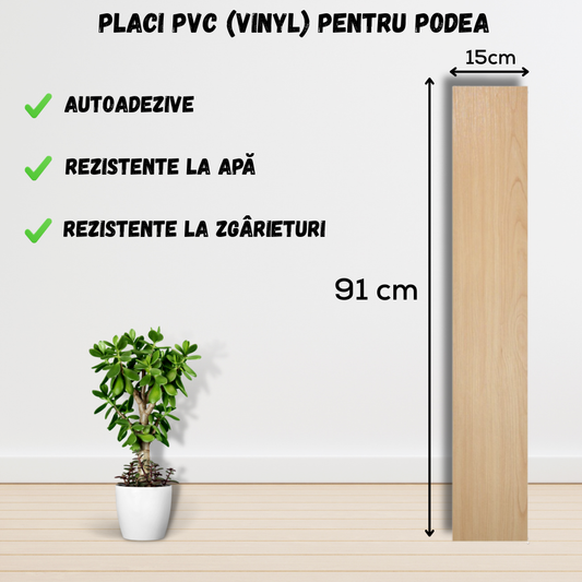 Set 36 x Placi PVC Podea Autoadezive - Cod: 162882 - 15x91 cm