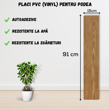 Set 36 x Placi PVC Podea Autoadezive - Cod: 162883 - 15x91 cm