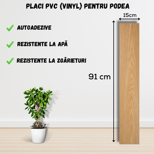 Set 36 x Placi PVC Podea Autoadezive - Cod: 162884 - 15x91 cm