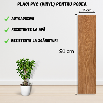 Set 36 x Placi PVC Podea Autoadezive - Cod: 162884 - 15x91 cm