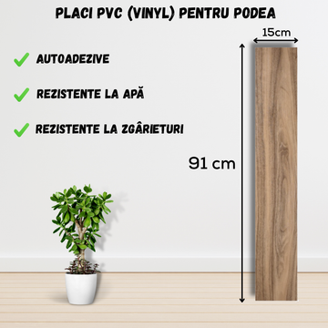 Set 36 x Placi PVC Podea Autoadezive - Cod: 162885 - 15x91 cm