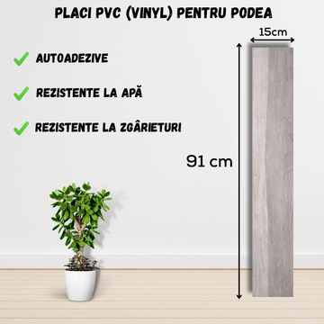 Set 36 x Placi PVC Podea Autoadezive - Cod: 162886 - 15x91 cm