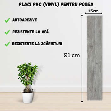 Set 36 x Placi PVC Podea Autoadezive - Cod: 162886 - 15x91 cm
