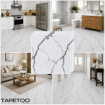 Set 24 x Placi PVC Podea Autoadezive stil Marmura - Cod: V0606-19, 45.6 x 45.6cm