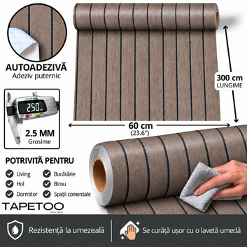 3D Öntapadós Bordás Panel Tekercs 2,5mm - KÓD: V0605-11 - 60x300cm(1,8nm)