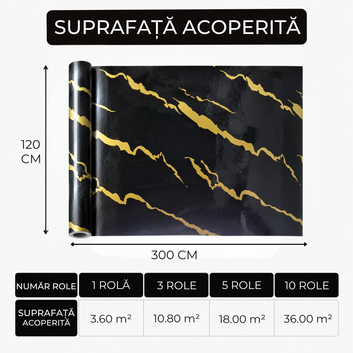 Rola Autoadeziva Imitatie Marmura 2mm - COD: V0601-11 - 120x300cm(3.6mp)