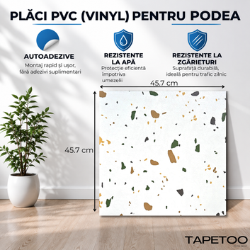 24 darabos, öntapadós márványmintás PVC padlólap készlet - Kód: ALM 2-3