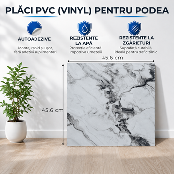Set 24 Placi PVC Podea Autoadezive stil Marmura - Cod: ALM 2-11