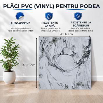 Set 24 Placi PVC Podea Autoadezive stil Marmura - Cod: ALM 2-12