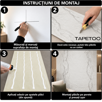 Panou Decorativ 3D din Spumă, Aspect Piatră Naturală, 60 x 120 cm, COD: V0602-14