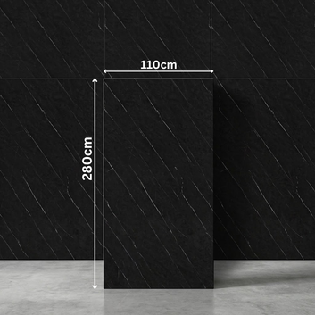 Plăci Decorative WPC Negru Marmorat, 280x110cm, Grosime 5mm, Rezistente la Umezeală