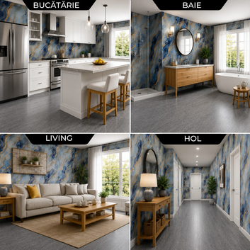 Rola Autoadeziva Imitatie Marmura , 1.5mm, 120x300cm, 3.6mp, Cod 7801