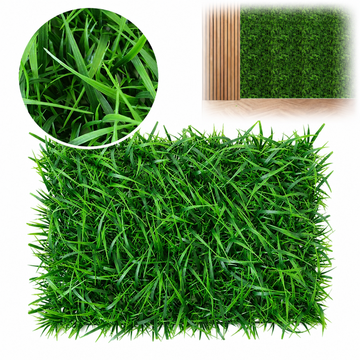 Panou iarba artificiala VerdeLux GrassWall, 60x40 cm, grosime 6 cm, modular, protectie UV, verde