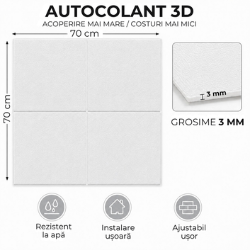 10 x Placi Tavan 3D - 70 X 70 Cm ,,Streamlined'' 3mm ( COD: 12 )