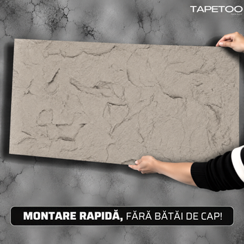 Panou Decorativ 3D din Spumă, Aspect Piatră Naturală Texturată, 60 x 120 cm, COD: V0601-15