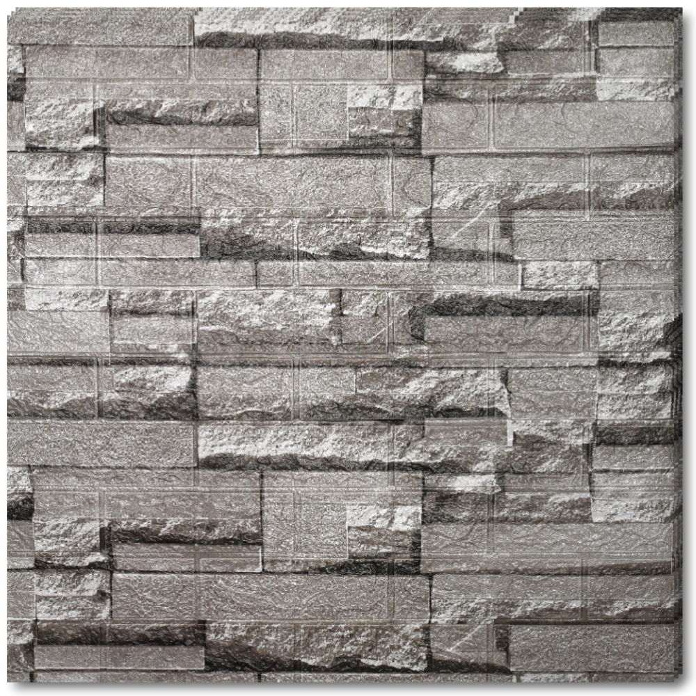 10 x Placi Tapet 3D - 70 X 77 Cm " Piatra cenusie " 3mm ( COD: 7373-17 )
