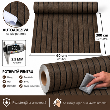 Rola Riflaj 3D Autoadeziv 2.5mm - COD: V0606-13 - 60x300cm(1.8mp)