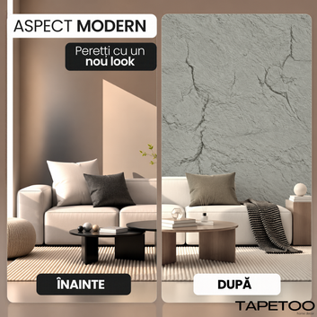 Panou Decorativ 3D din Spumă, Aspect Piatră Naturală Texturată, 60 x 120 cm, COD: 605-19