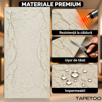 Panouri Decorative 3D din Spumă, Aspect Piatră Naturală Texturată, 60 x 120 cm, COD: V0602-15