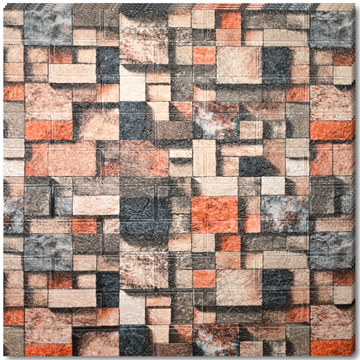 10 x Placi Tapet 3D - 70 X 77 Cm " Mozaic portocaliu & crem & albastru " 3mm ( COD: 7373-19 )