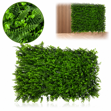Panou gard viu artificial VerdeLux Feriga, 60x40 cm, grosime 6 cm, modular, protectie UV