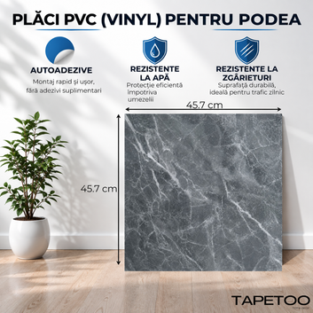 Set 24 Placi PVC Podea Autoadezive stil Marmura - Cod: ALM 2-7-V2