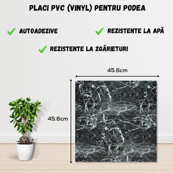 Set 24 x Placi PVC Podea Autoadezive stil Marmura - Cod: V0601-49, 45.6 x 45.6cm