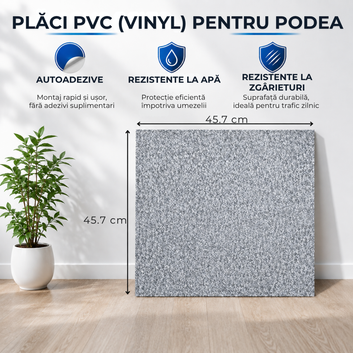Set 24 x Placi PVC Podea Autoadezive stil Marmura - Cod: V0602-32, 45.6 x 45.6cm