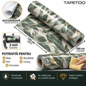Rola Autoadeziva Imitatie Marmura 2mm - COD: V0602-4 - 120x300cm(3.6mp)