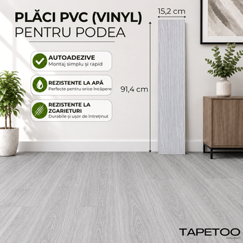 Комплект 36 бр. самозалепващи PVC подови плочки - КОД: 7373 - 11 - 15x91 см