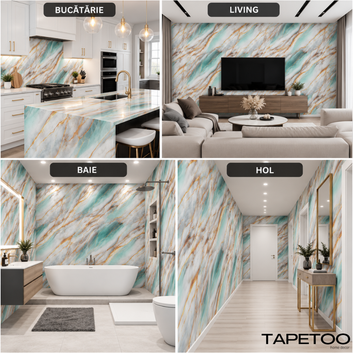 Rola Autoadeziva Imitatie Marmura , 1.5mm, 120x300cm, 3.6mp, Cod MH-075