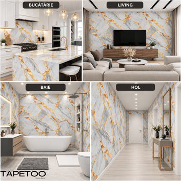 Rola Autoadeziva Imitatie Marmura , 1.5mm, 120x300cm, 3.6mp, Cod MH-074
