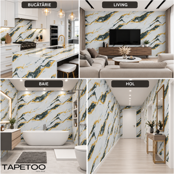 Rola Autoadeziva Imitatie Marmura , 1.5mm, 120x300cm, 3.6mp, Cod MH-036