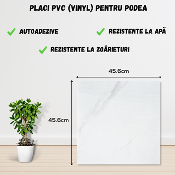 Set 24 x Placi PVC Podea Autoadezive stil Marmura - Cod: ALM 2-9, 45.6 x 45.6cm