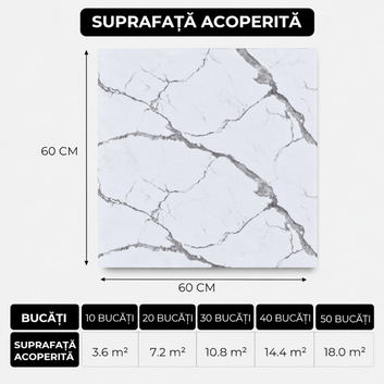 10 x Placi Marmura (imitatie) 1.5mm - COD: MH-002-60 - 60x60cm