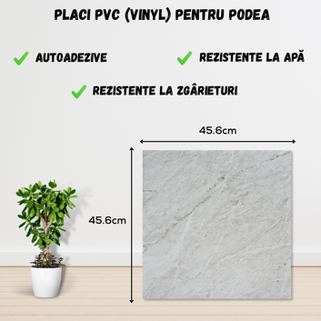 Set 24 Placi PVC Podea Autoadezive stil Marmura - Cod: ALM 2-8