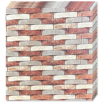 10 x Placi Tapet 3D - 70 X 77 Cm "Model asimetric- caramida alb & rosu" 3mm ( COD: 87 )